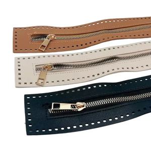 27cm 길이의 솔리드 가죽 지퍼 핸드백 크로셰 가방 하드웨어 실용적인 바느질 액세서리