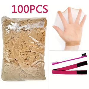 도매 신상 고품질 HD 투명 가발망 나일론 스타킹 캡 대량 탄성 가발망 레이스 프론트 가발 여성용 가발 도구 ﻿