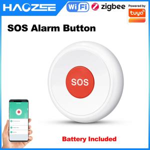 Haozee Tuya ZigBee/Wifi SOS 비상 버튼 노인 어린이 알람 비상 도움말 스위치 지원 홈 어시스턴트 Zigbee2mqtt