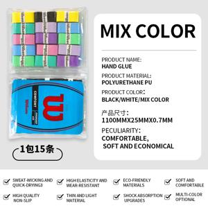 15PCS Wilson 테니스 라켓 오버 그립 땀 흡수 그립 PU 미끄럼 방지 라켓 핸들 그립 테니스 그리프 테이프 Padel Grip PRO