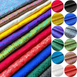 고품질 다마스크 실크 새틴 브로케이드 자카드 직물 가장자리 그리드 의상 실내 장식품 천 DIY 공예 봉제 용품