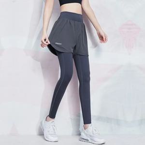 여성용 하이 웨이스트 엉덩이 리프팅 레깅스 - 스트레치, 속건성 및 스트리트 투 짐 트레이닝 팬츠가 포함된 페이크 투피스 요가 팬츠