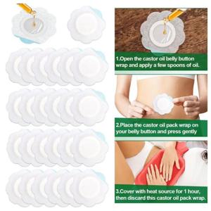 30Pcs 일회용 피마자유 배꼽 패치 통기성 부직포 배꼽 스티커 편안한 착용감 (오일 프리)
