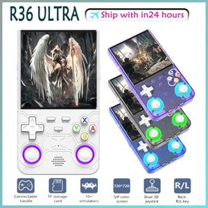 신형 R36 ULTRA 휴대용 비디오 게임 콘솔 레트로 리눅스 시스템 HD 4인치 IPS 스크린 오픈 소스 휴대용 비디오 플레이어 128GB 게임