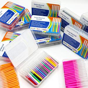 100개/박스 치간 칫솔 여행용 케이스, 치아 세정 건강 관리 치간 청소기, 교정 치아용