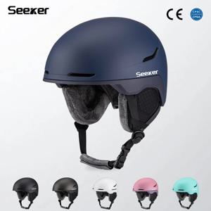 SEEKER 초경량 전문 스키 헬멧 조절 가능 미끄럼 방지 고글 클립 스케이트보드 스노모빌 스키 보호 안전 헬멧