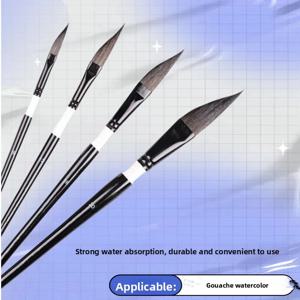 4개입 풀 와이어 페인트 브러시 구아슈 나일론 헤어 나이프 모양 수채화 펜 세트 수채화 펜 핸드 페인팅 아트 드로잉 브러쉬