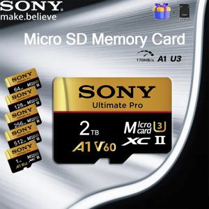SONY 마이크로 SD 카드 2TB TF 메모리 카드 익스트림 1TB SDXC 플래시 카드 A1 U3 4K 고속 번들 스마트폰 태블릿 PC용