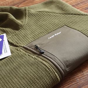 남성 캐주얼 플리스 체크 벨벳 코트 가을 겨울 따뜻한 자가 발열 후드 폴리에스터 섬유 스탠다드 핏 긴팔 지퍼