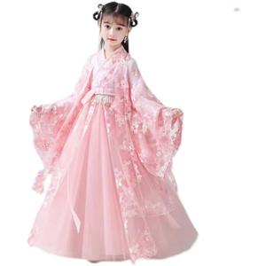 중국어 Hanfu 드레스 어린이 의류 요정 코스프레 의상 어린이 옷 파티 댄스 착용 무대 소녀 드레스 공주 빈티지