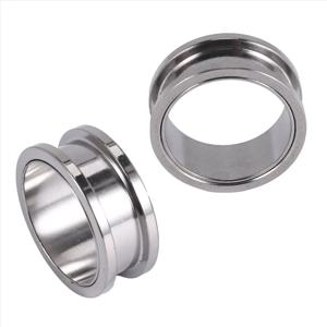 ABQR 1쌍 스크류 핏 스테인리스 스틸 이어 플러그 링 플레시 터널 피어싱 주얼리 스틸 컬러, 22mm