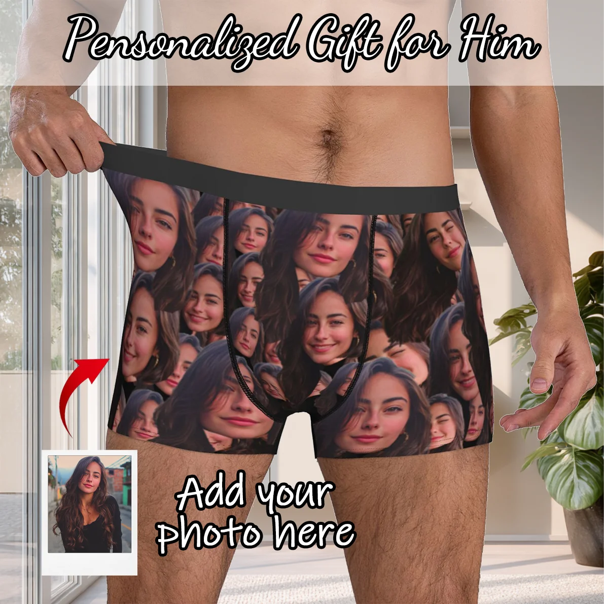 맞춤형 얼굴 사진 속옷 맞춤형 남성 발렌타인데이 선물 남편용 기념일 선물 아빠용