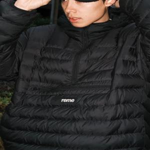 경량 데이비드 마이크로 다운 재킷 하프 집업 단색 비응집형 남성용 스트리트웨어 후드 레귤러 핏 덕다운 코트