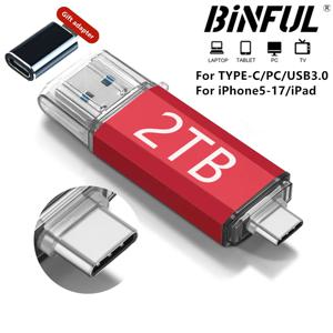 2TB OTG USB 플래시 드라이브 USB 3.0 타입 C 아이폰 아이패드용 1TB 512GB 256G 펜드라이브 삼성 화웨이 샤오미 안드로이드 노트북 메모리 스틱