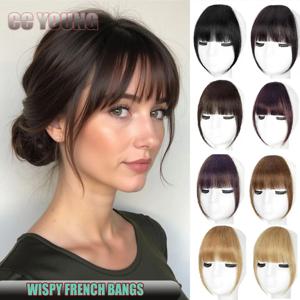 여성용 데일리 사용을 위한 가볍고 풍성한 프렌치 스타일 인모 앞머리 클립형 블랙, 브라운, 버건디, 블론드 컬러 앞머리 헤어 익스텐션