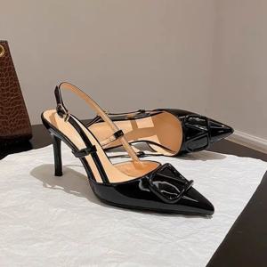 여성용 우아한 슬링백 힐, 스퀘어 버클 이브닝 펌프스, 섹시한 스틸레토 파티 드레스 슈즈