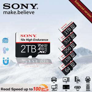 SONY 메모리 카드 2TB 1TB 512GB 256GB 128GB 64GB 마이크로 SD 카드 C10 울트라 A2 HC/SDXC 100MB/s UHS-I 플래시 카메라 대시캠용