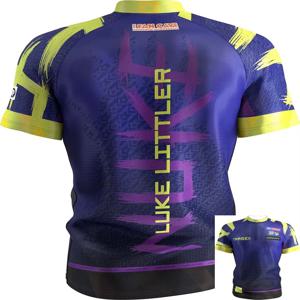 Target Luke Littler Collarless 2026 - Dartshirt 다트 경쟁복 스포츠 빠른 건조 남성용 티셔츠 아동복 티셔츠