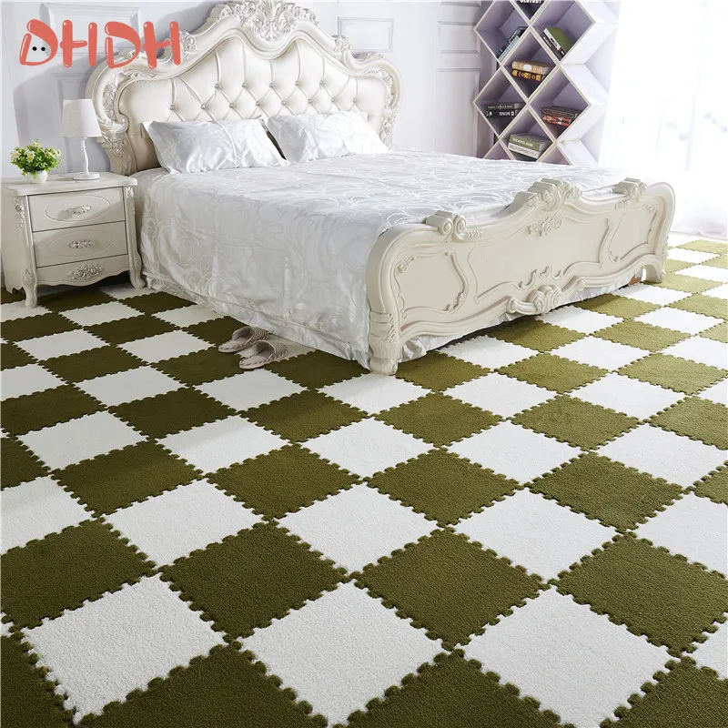 10-60PCS 부드러운 플러시 어린이 매트 아기 놀이 매트 아기 장난감 EVA 폼 퍼즐 카펫 어린이 방 보온 놀이매트 30*30*1CM