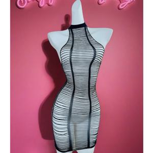 1개 여성 섹시 란제리 발렌타인데이용 섹시 망사 커버업 비키니 없이 홀로우 아웃 바디콘 드레스 DS711 참조