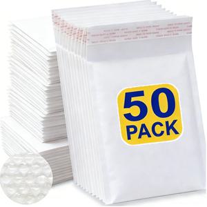 50-10팩 크래프트 버블 메일러 셀프 실링 보관 종이 봉투 방수 쿠션 패딩 폼 배송 가방 포장용