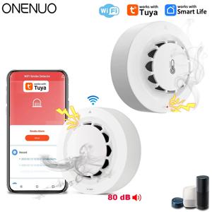 Tuya 연기 감지기 WiFi 연기 센서 광전 센서 화재 경보 주방 보안 시스템 Smart Life APP와 함께 작동