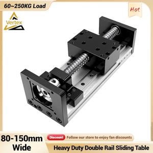 80-150mm 폭 슬라이드 테이블 250kg 중량급 리니어 가이드 테이블 4 HGH20 볼 스크류 리니어 모션 스테이지 SFU1204/1605/1610/2005/2010