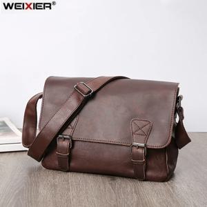남성용 빈티지 메신저 백, 브랜드 PU 가죽 숄더백, 대용량 캐주얼 크로스바디 백, 남성 레트로 여행 가방, 2021