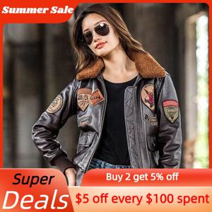 여성용 다크 다크 브라운 G1 파일럿 가죽 재킷, 밀리터리 스타일 플러스 사이즈, 3XL 천연 소가죽, 가을 항공 정품 가죽 코트