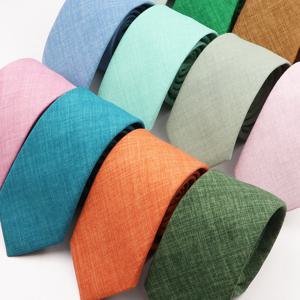 새로운 솔리드 컬러 세이지 그린 핑크 블루 오렌지 코튼 넥타이 6.5cm 스키니 웨딩 파티 셔츠 정장 넥타이 넥타이 액세서리 선물