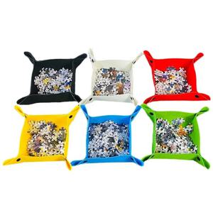 6 색 직소 퍼즐 디스크 세트 1000 조각 플러스 어린이와 성인을위한 휴대용 다기능 패드 스토리지 파티션 트레이