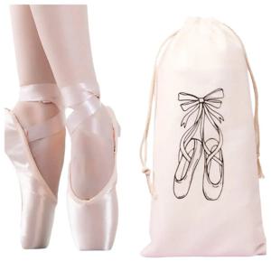 여아용 더블 드로스트링 발레 댄스 가방, 플란넬렛 투투 백, 발레리나 포인트 슈즈, 발레 댄스 액세서리, 13x27cm