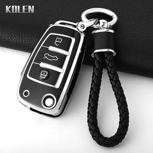 TPU 자동차 키 케이스 커버 쉘 포브, 아우디 C5 C6 R8 A1 A3 A4 A5 A6 A7 Q3 Q5 Q7 S6 B6 B7 B8 8 8P 8V 8L TT RS RS3 S3 S라인 키체인
