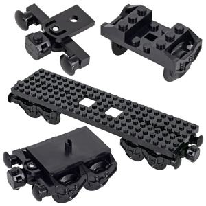 MOC 도시 크리 에이 티브 아이디어 기차 기본 휠 캐리지 빌딩 블록 벽돌 조립 어린이를위한 DIY 장난감 크리스마스 선물