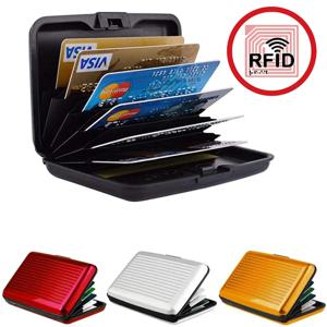 2025 RFID 차단 금속 지갑 여성 남성 비즈니스 ID 신용카드 보호 카드 홀더 고품질 방수 안티스캔 지갑