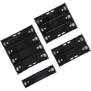 18650 배터리 케이스 홀더, 1팩 1/2/3/4 슬롯 x 3.7V DIY 배터리 보관함, 병렬 연결 블랙 플라스틱 배터리 케이스 핀 포함