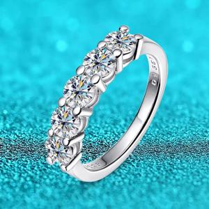 JoyceJelly 4mm D 컬러 VVS Moissanite 반지 여성용 총 1.5CT S925 스털링 실버 주얼리 패스 다이아몬드 테스터 웨딩 밴드