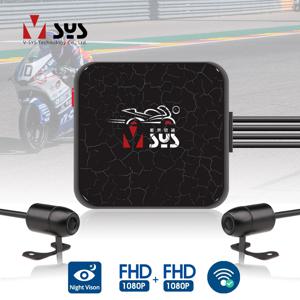 VSYS D6RL D6WL 듀얼 1080P 오토바이 DVR WiFi 전면 및 후면 방수 카메라 레코더 오토바이 대시 캠 오토바이 블랙 박스