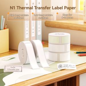 Niimbot B18/N1 라벨 메이커 용 멀티 컬러 리본 인쇄 열전 사 라벨 홈 오피스 케이블 용 자체 접착 스티커