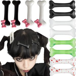 Y2K 만화 강아지 뼈 모양 헤어 클립, 소녀들을 위한 귀여운 동물 모양 헤어핀, 패셔너블한 헤어 액세서리