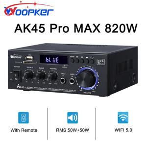 Woopker AK45 HiFi 디지털 앰프 최대 전력 90Wx2 채널 2.0 블루투스 서라운드 사운드 AMP 스피커 가정용 자동차