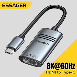 Essager HDMI-USB 유형 C 어댑터(iPhone MacBook Pro Air iPad용) Samsung Galaxy 8K@60Hz 4K@120Hz/144Hz HD TV 케이블 변환기