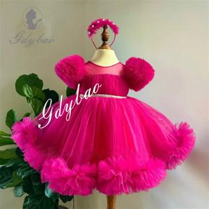 장미 꽃 소녀 드레스, 공주 솜털 미인 대회, 첫 성찬식, 맞춤형 결혼식, 어린이 의류, 이브닝 드레스