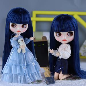 ICY DBS Blyth 인형 BJD 공동 바디 화이트 스킨 블루 헤어 세트 인형 1/6 30cm 소녀 선물 애니메이션 SD