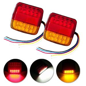 트레일러 트럭 RV용 라이센스 번호판, 2X, 12V, 26LED, 잠수정 트레일러 조명, 정지 테일 방향 지시등 업그레이드