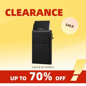 클리어런스_도난방지 남성 신분증 은행 신용카드 홀더 이중 RFID 차단 지갑 가죽 보안 알루미늄 박스 금속 지갑 카드홀더