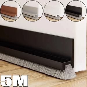 1/5M 도어 씰링 스트립 자체 접착 도어 하단 갭 충전 곤충 방지 브러시 스트립 방풍 방음 갭 날씨 스트립