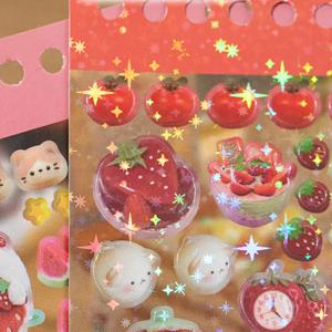 2 스타일 48 개/가방 플래시 샌드 컷 필름 스티커 책 크리 에이 티브 DIY 핸드북 재료 장식 전화 케이스 저널 스크랩북 Calenda