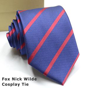 코스 ZOO 닉 와일드 코스프레 코스튬, 여우 닉 와일드 코스프레 넥타이, 할로윈 클래식 스트라이프 레드 블루 액세서리, 남성용 선물