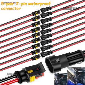 케이블 5쌍 2핀 방수 커넥터 (수컷/암컷) 20AWG 전선 자동차 트럭 보트 기타 전선 연결에 적합